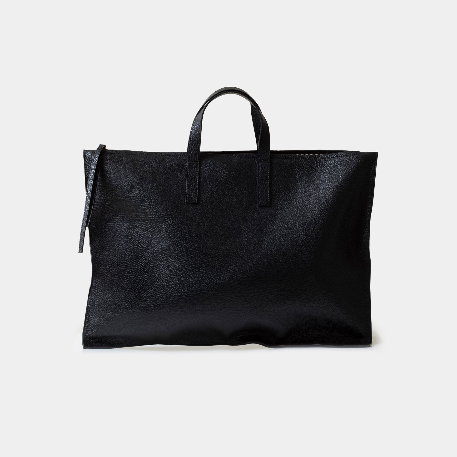 borsa nera ARRON da computer e da ufficio in pelle martellata con tracolla regolabile