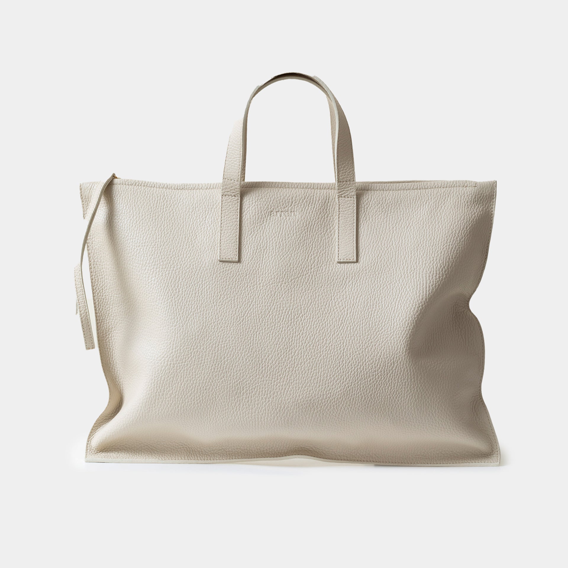 borsa bianca ARRON da computer e da ufficio in pelle martellata con tracolla regolabile