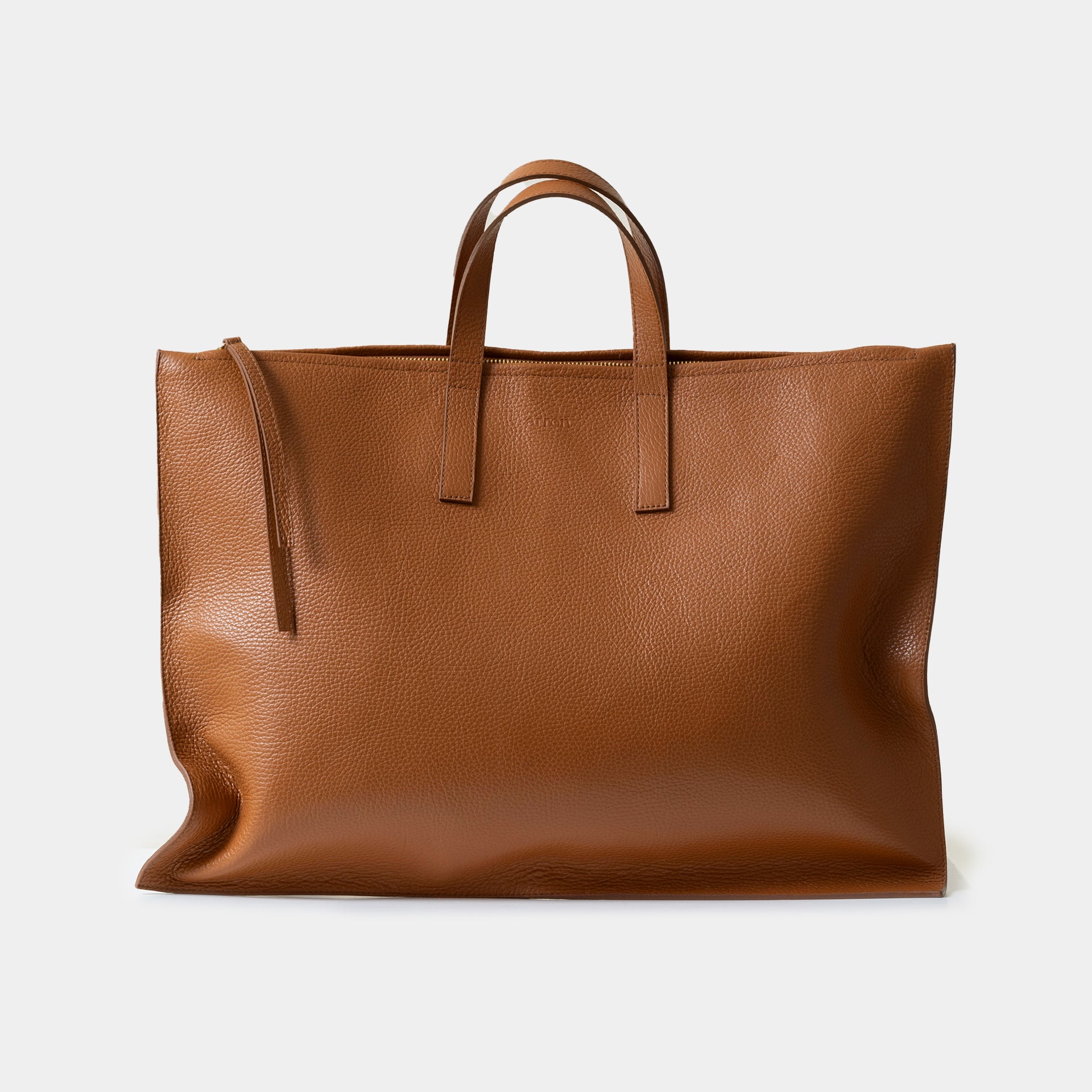 borsa camel ARRON da computer e da ufficio in pelle martellata con tracolla regolabile