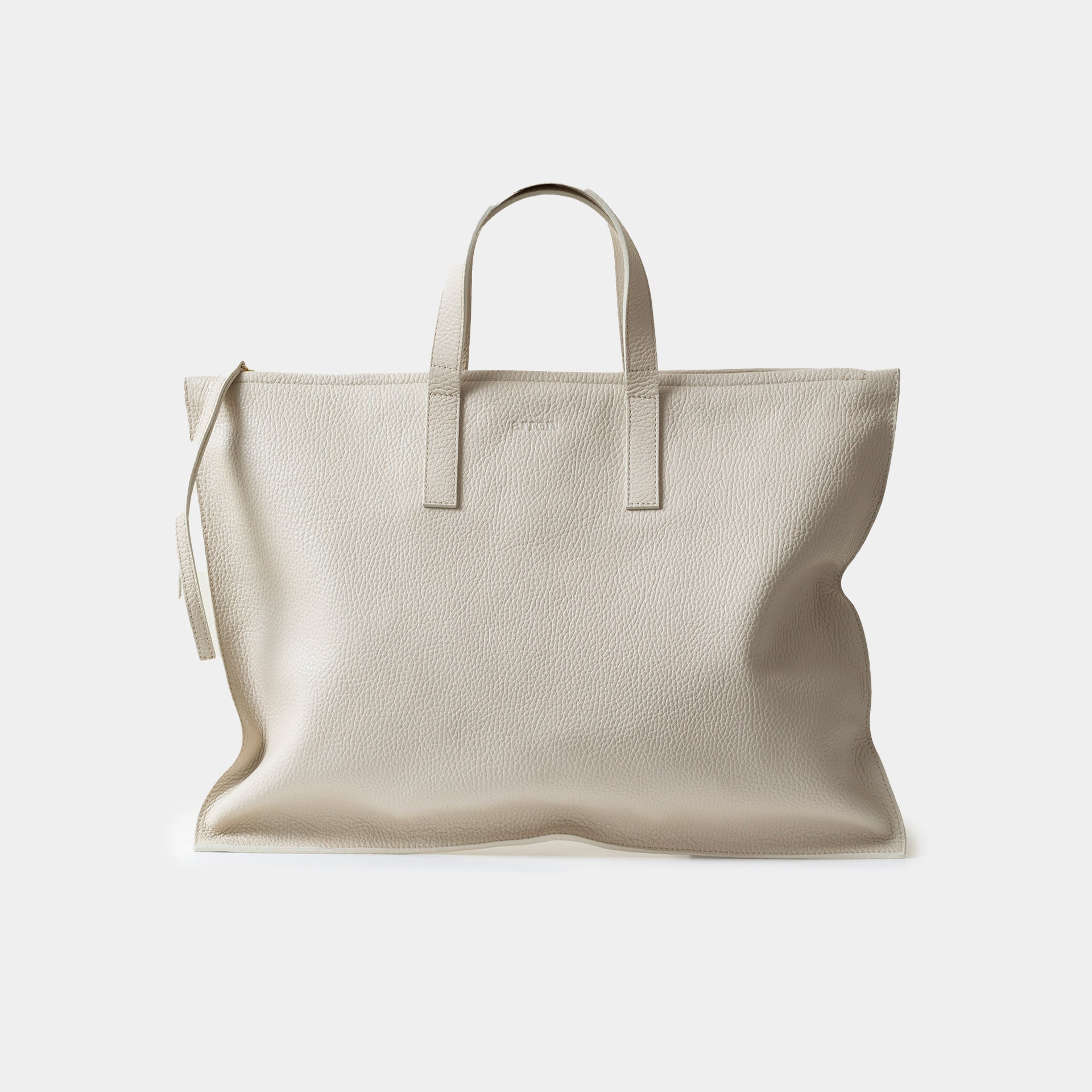 borsa bianca ARRON da computer e da ufficio in pelle martellata con tracolla regolabile