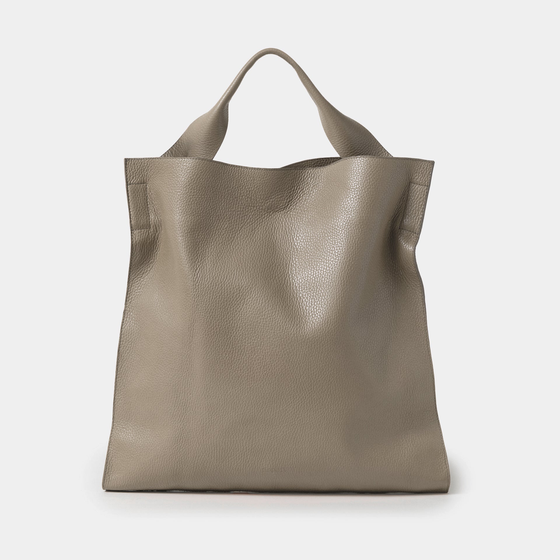 borsa shopper ARRON in pelle martellata taupe tracolla e a spalla