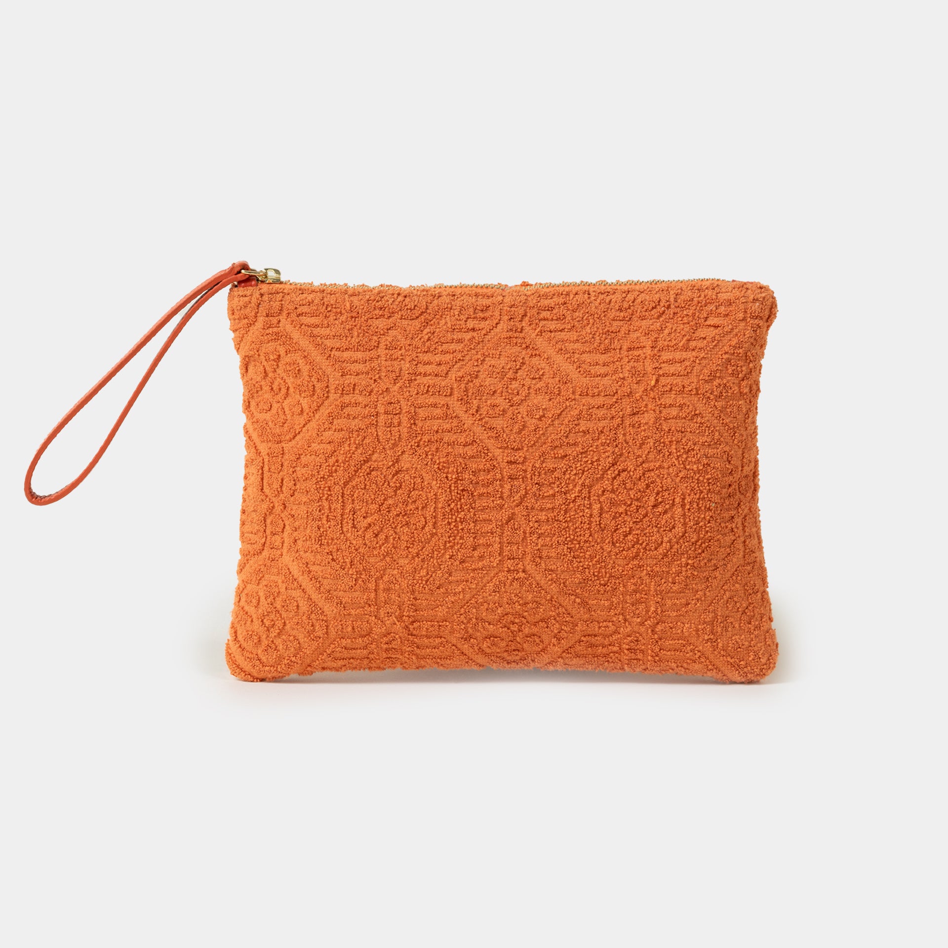 borsetta pochette per trucchi pouch in spugna arancione Arron con cerniera zip