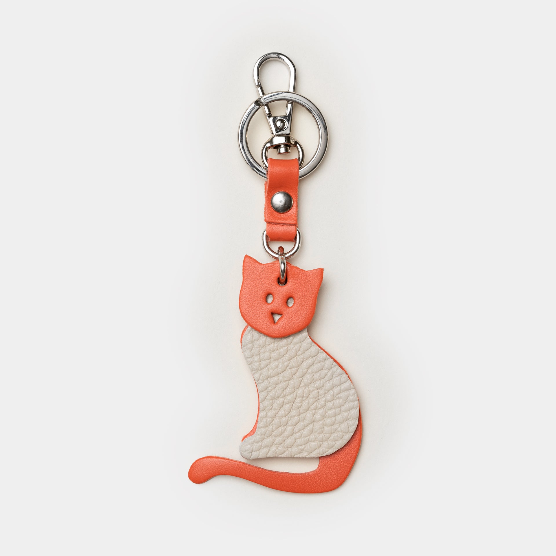 charm divertente Arron per borsa o portachiave in pelle a forma di gatto arancione