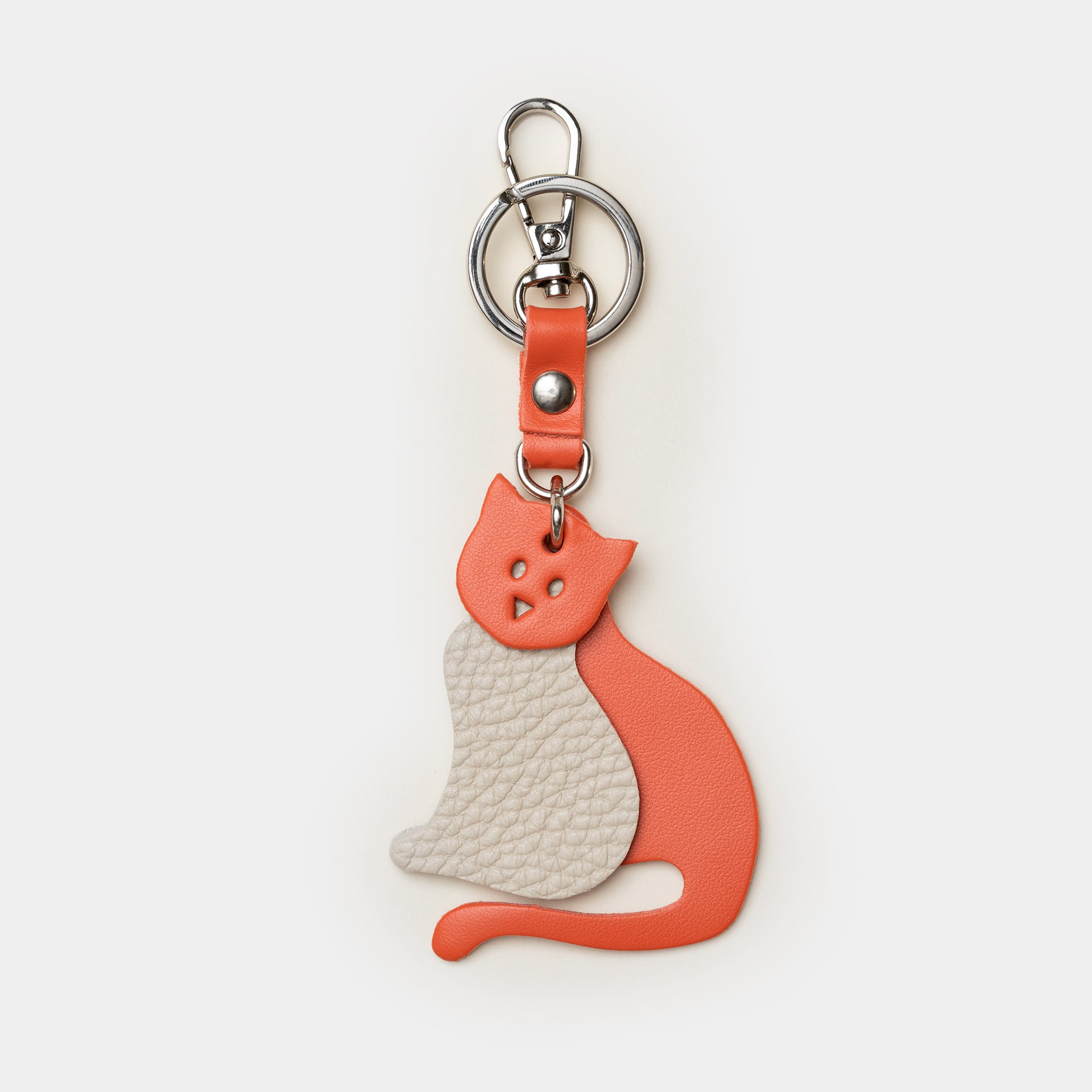 charm divertente Arron per borsa portachiave in pelle a forma di gatto arancione
