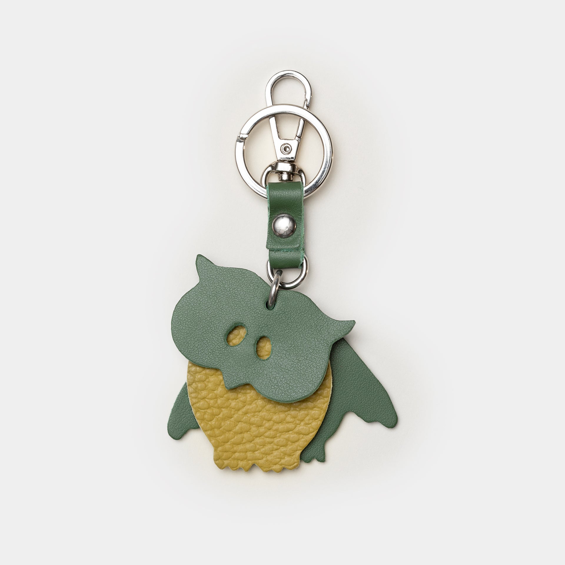charm per borsa o portachiave in pelle divertente a forma di gufo