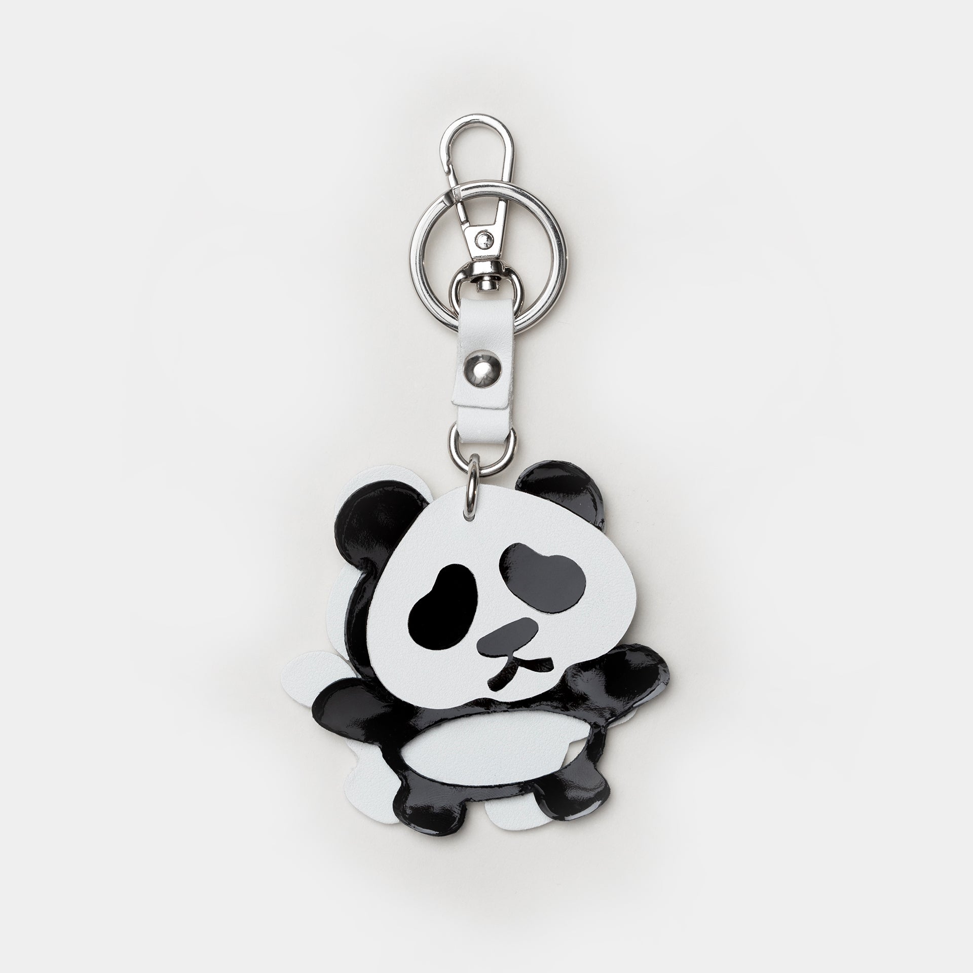 charm divertente Arron per borsa e portachiave in pelle a forma di panda