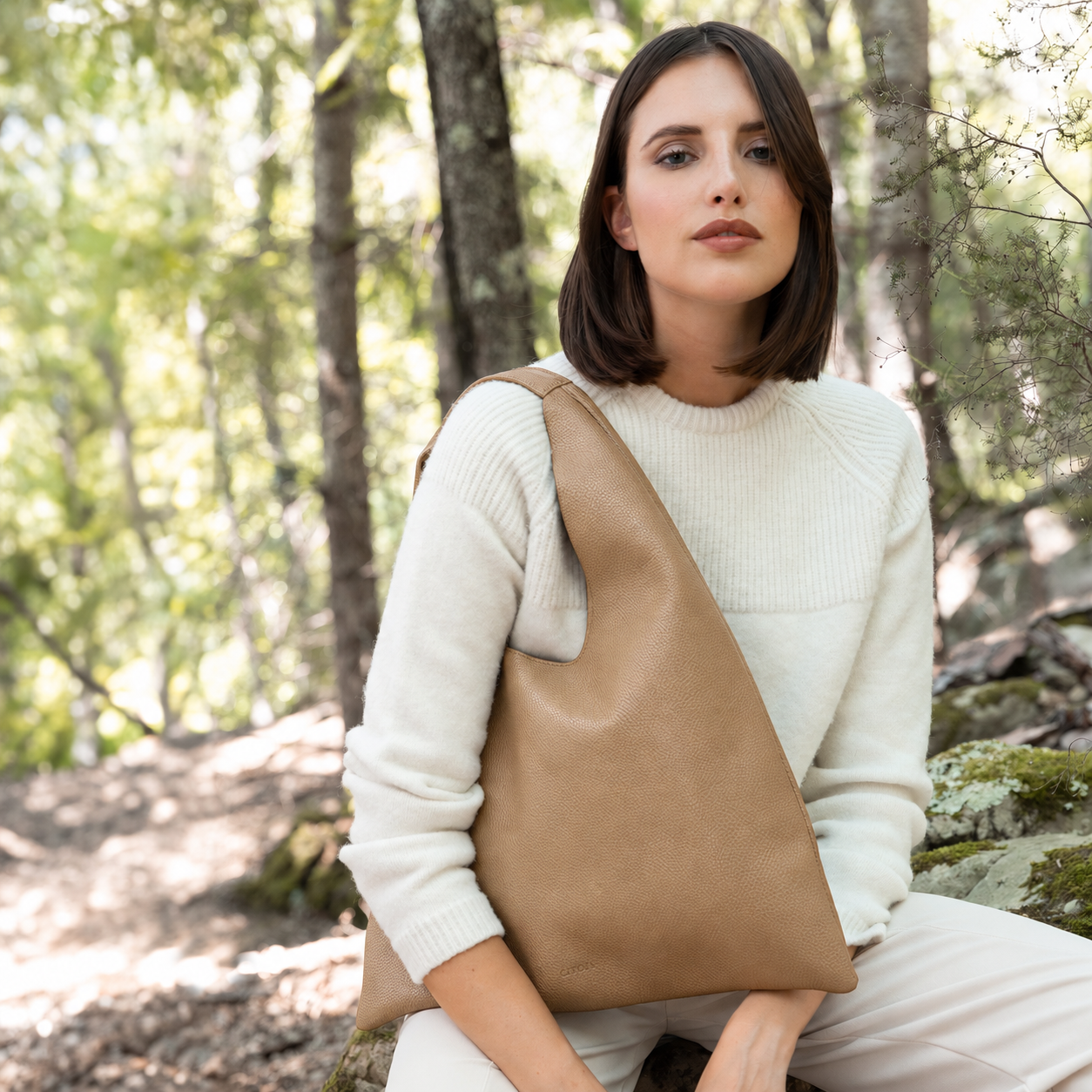 borsa hobo Eva brand Arron colore peanut made in Italy