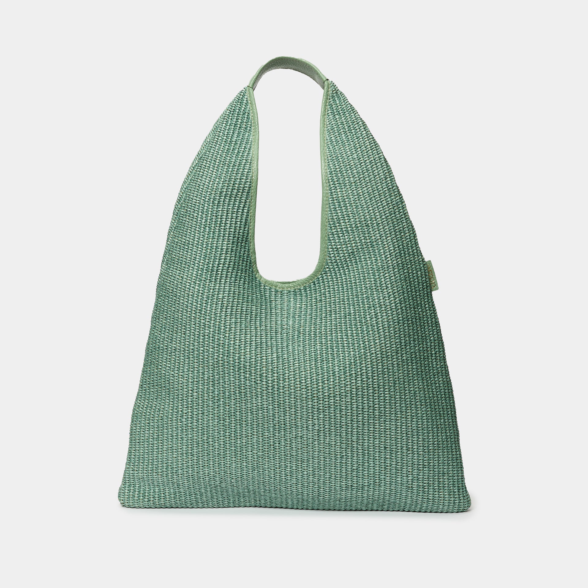 borsa hobo Eva in rafia color menta brand Arron