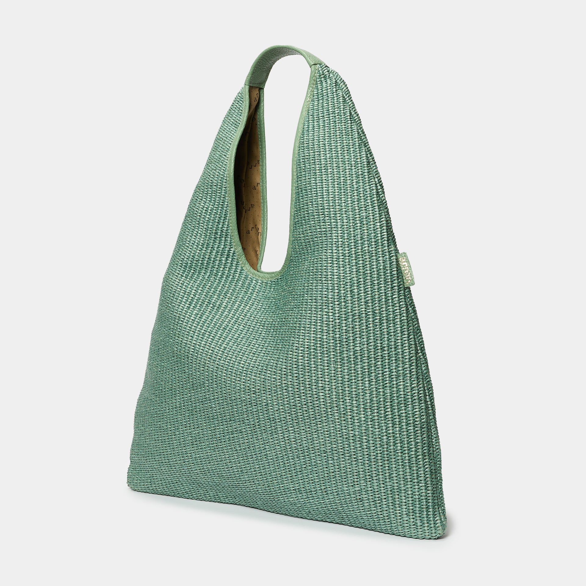 borsa hobo Eva in rafia color menta brand Arron