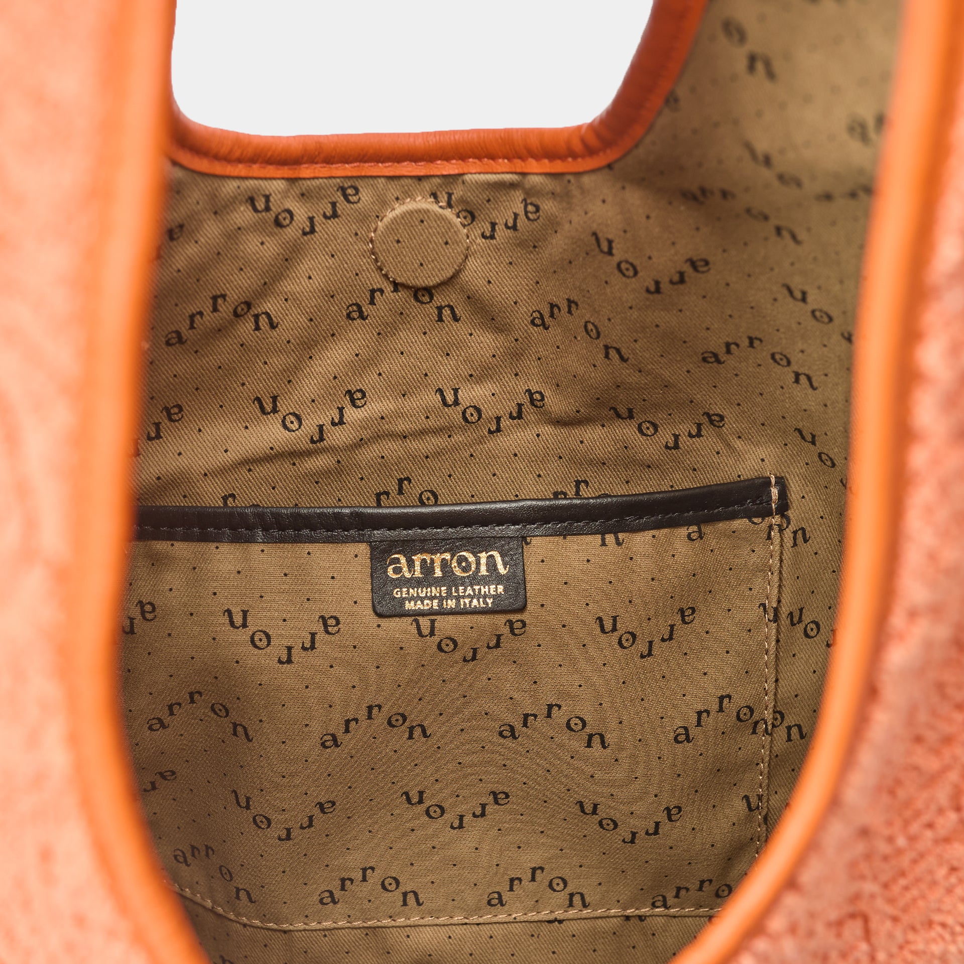 interno borsa Eva hobo Arron in spugna di cotone arancione e pelle