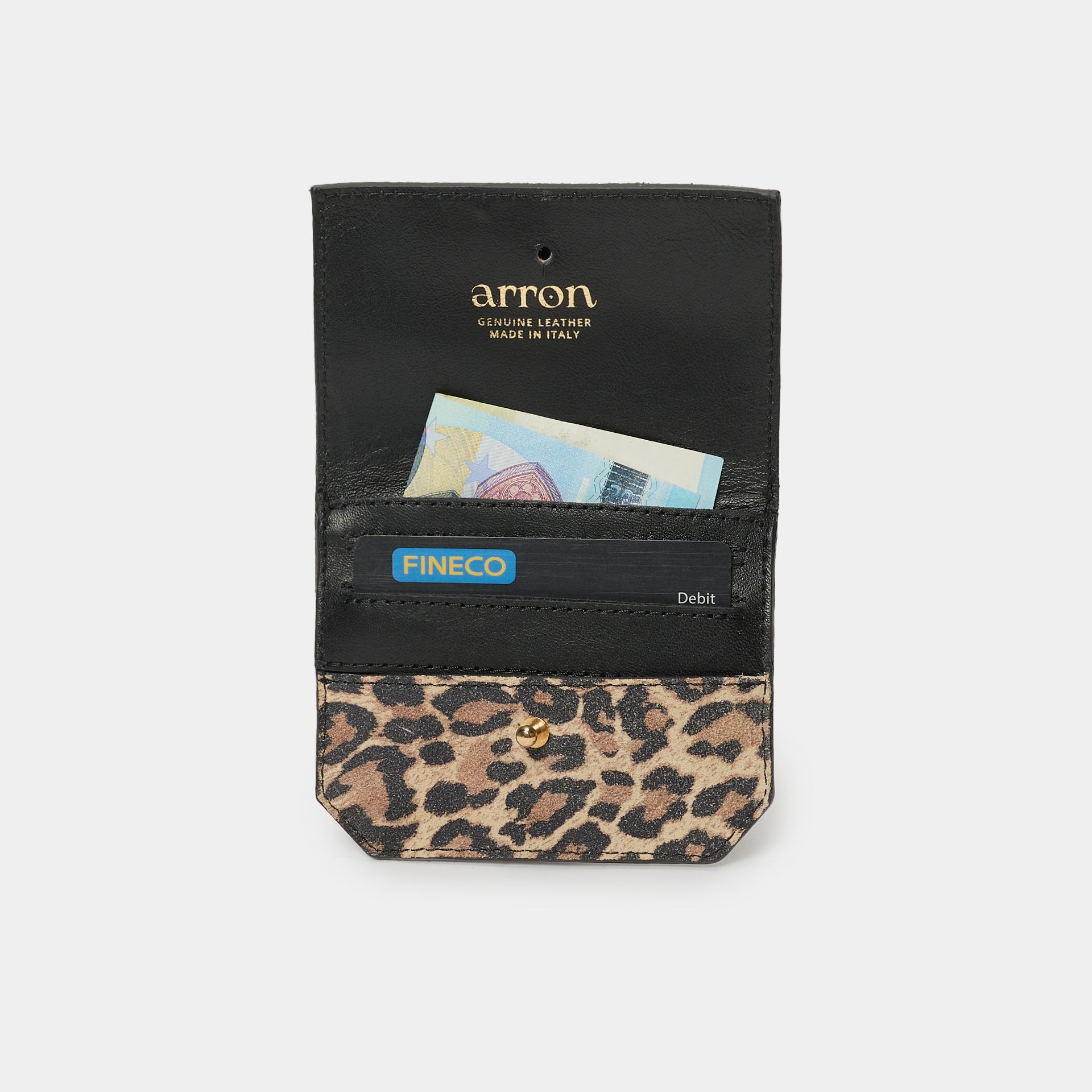 interno di portacarte unisex piccolo e compatto animalier leopardo