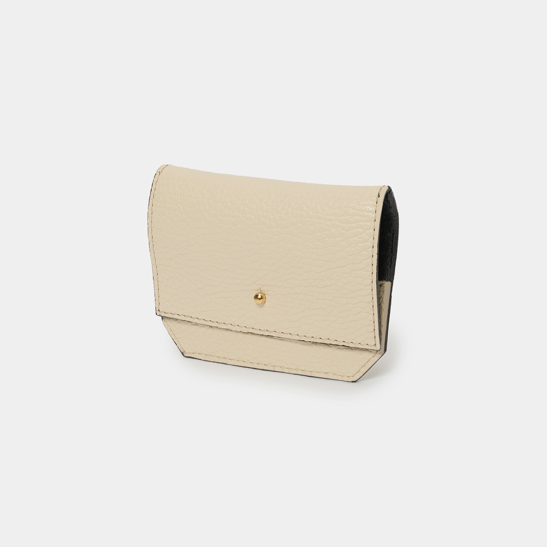 portafogli e portacarte Arron unisex piccolo e compatto pelle martellata beige