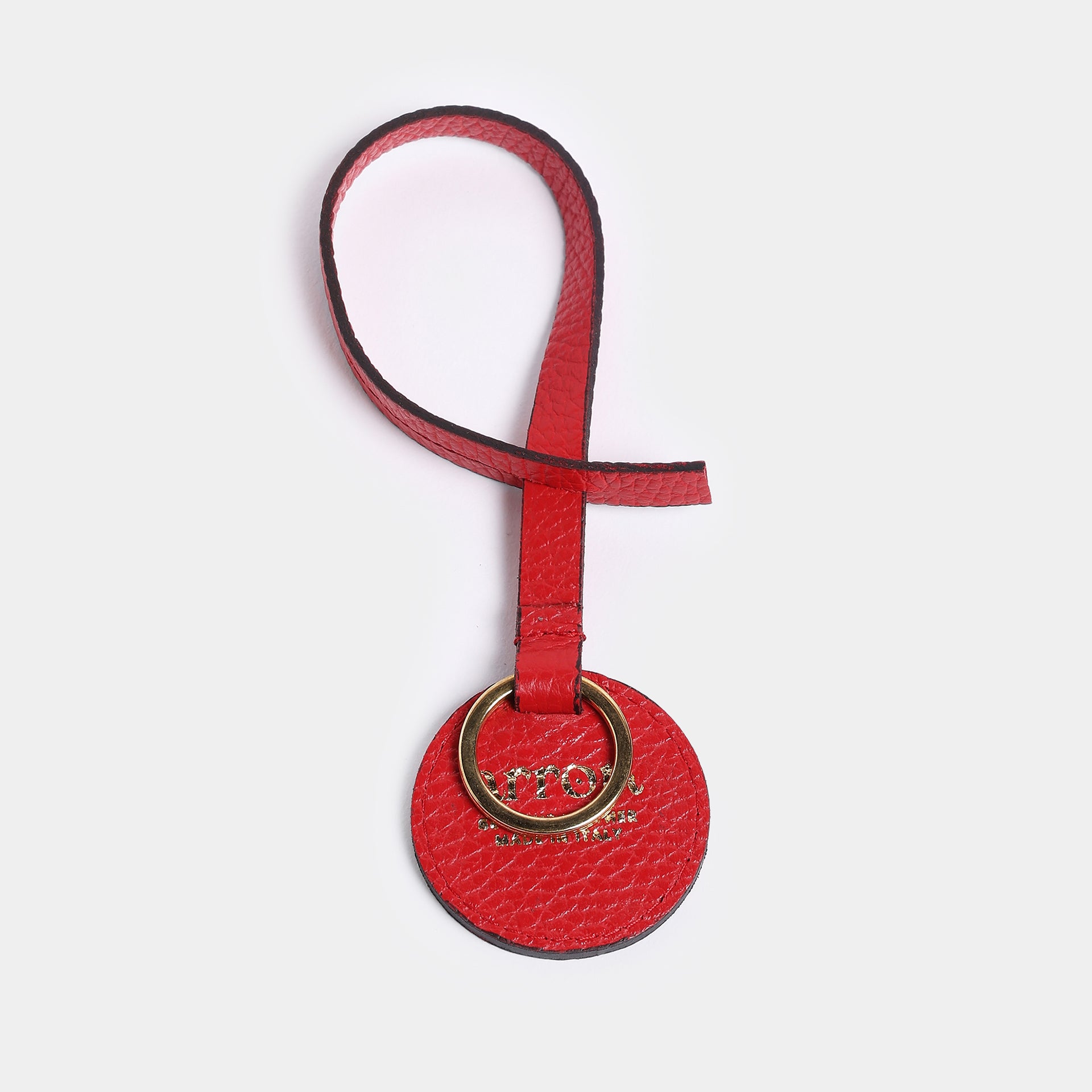Portachiavi e charm Keira in pelle rossa Arron accessorio artigianale Made in Italy per borse e chiavi
