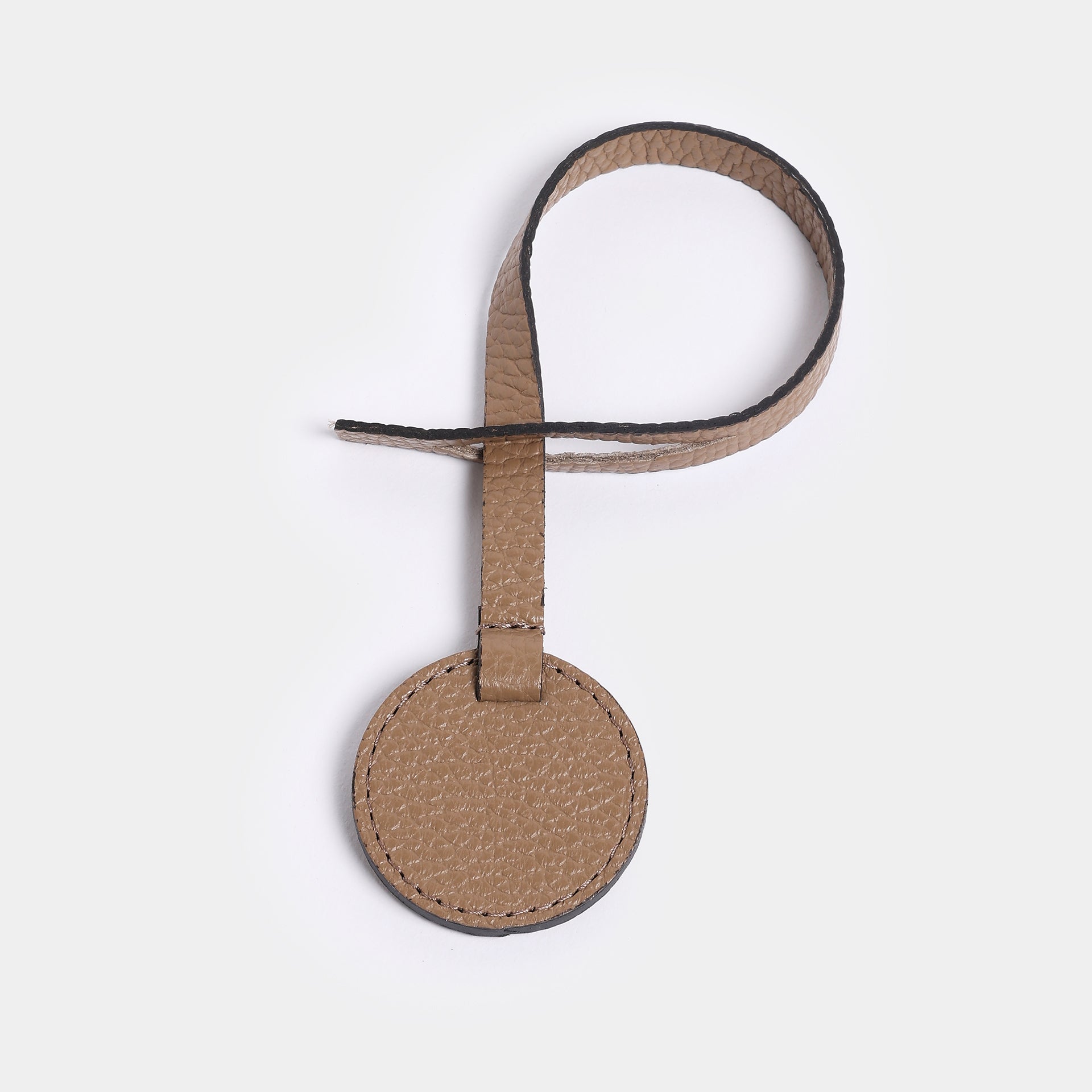 Portachiavi e charm Keira in pelle taupe Arron accessorio artigianale Made in Italy per borse e chiavi