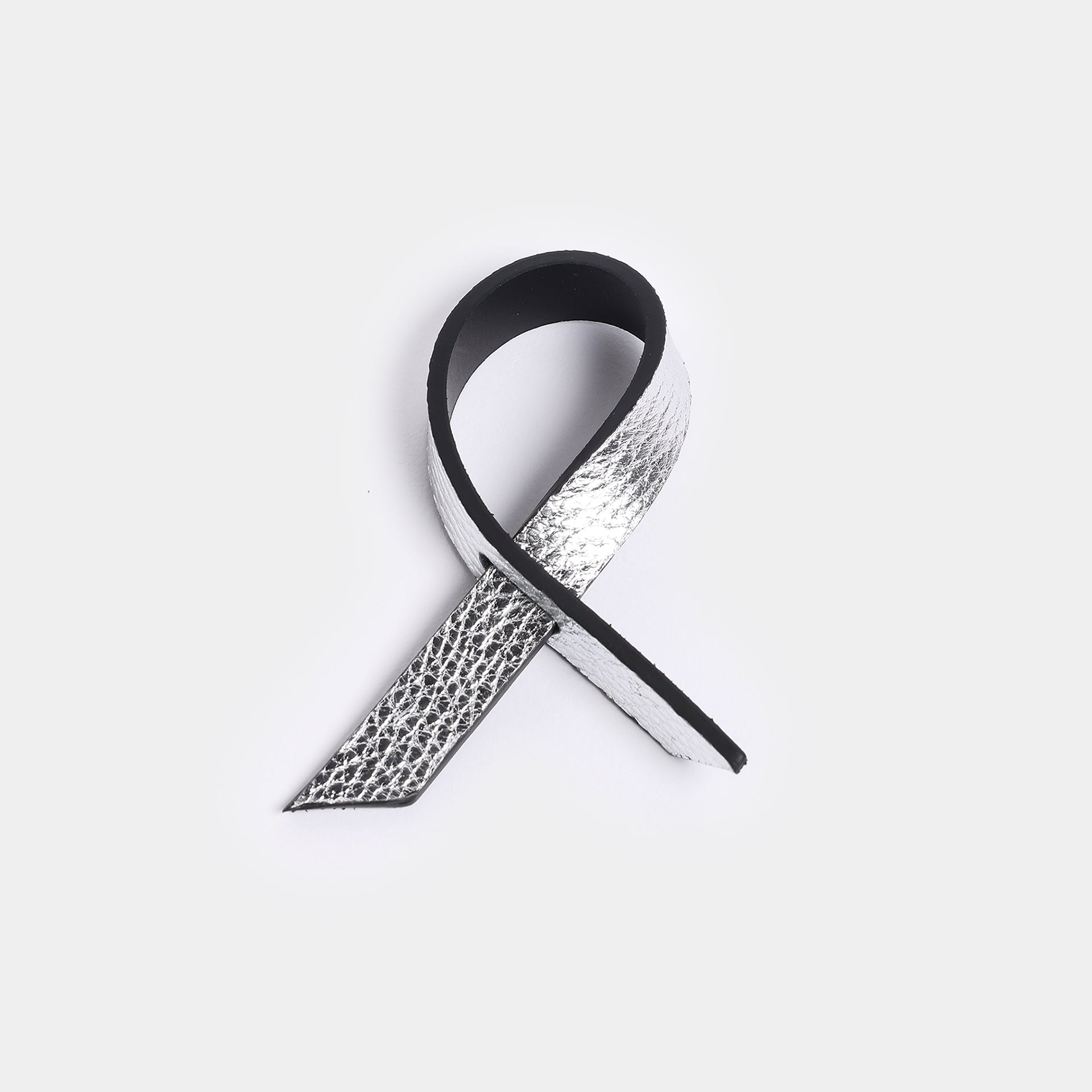 portatovaglio TILDE in pelle argento qualità artigianale arron design minimale