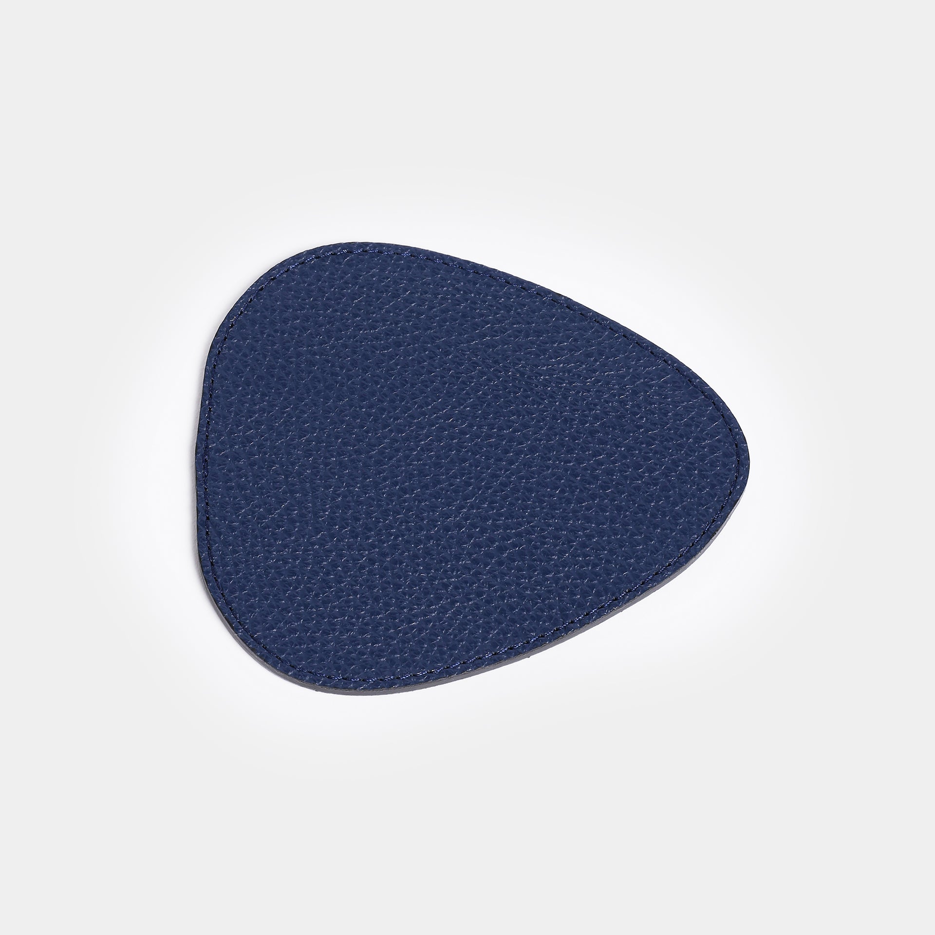 Sottobicchiere DROPPY in pelle blu Arron, design elegante Made in Italy, forma a goccia