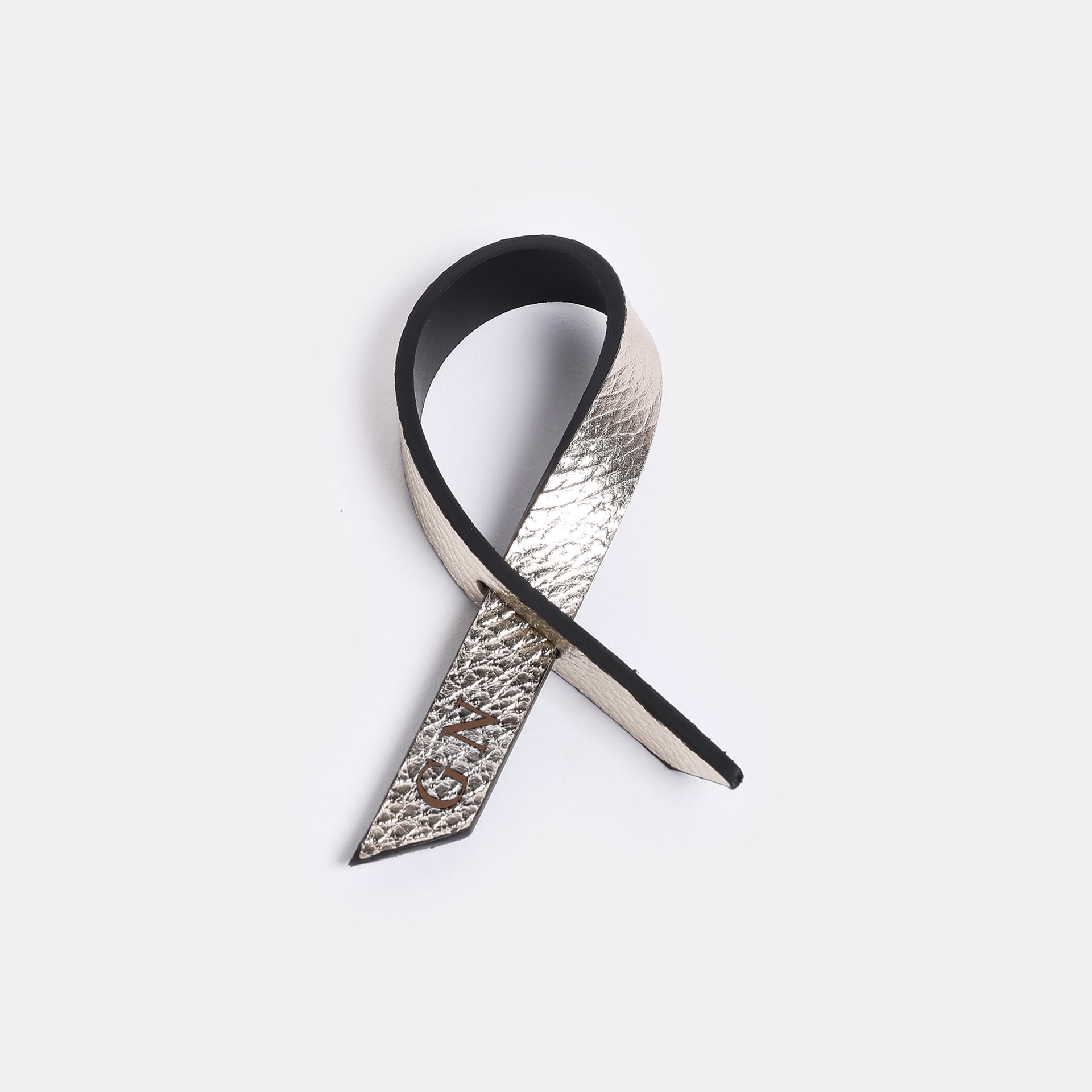 TILDE - Napkin holder, gold leather - Set of 2