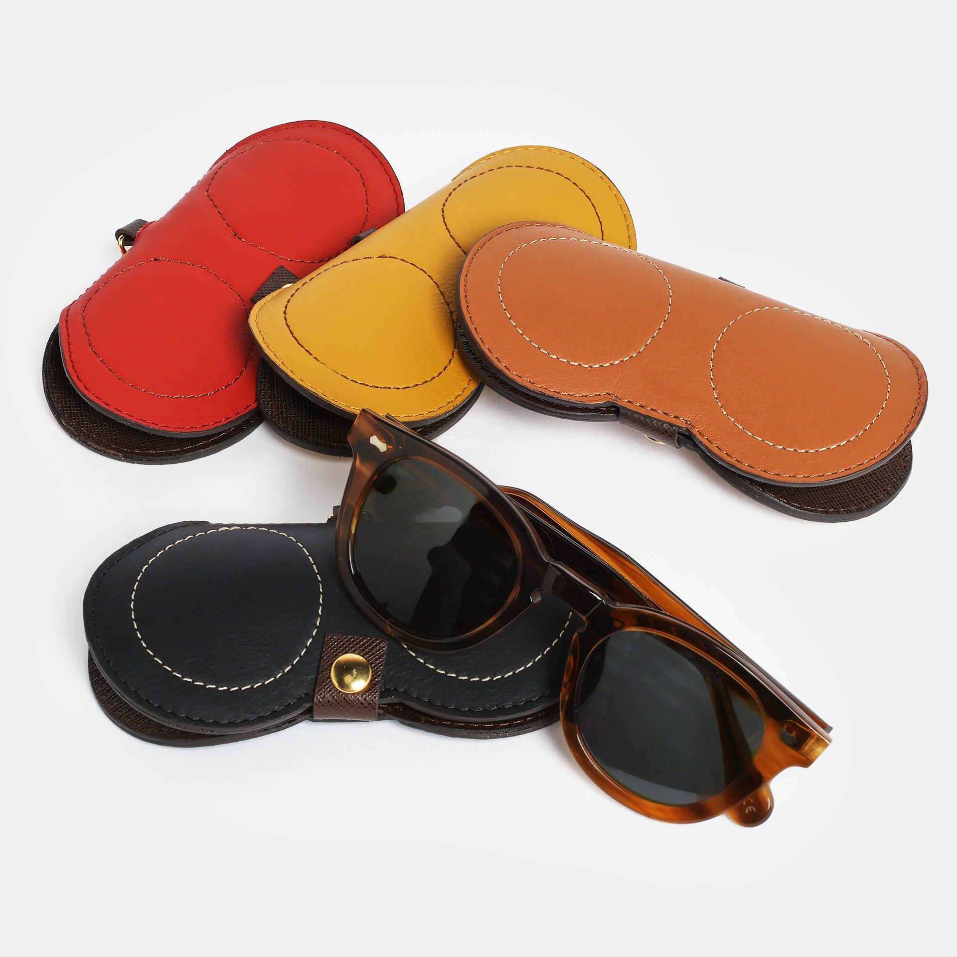 MARISOL - Portaocchiali edizione pelle caramello