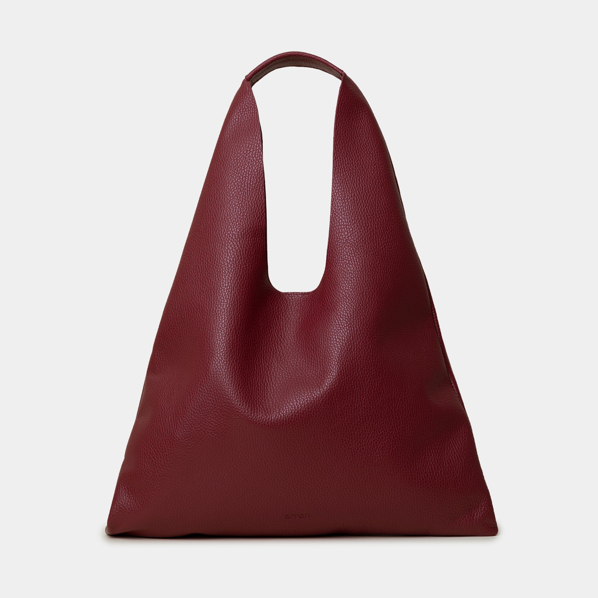 borsa Arron hobo pelle martellata made in italy color wino wine