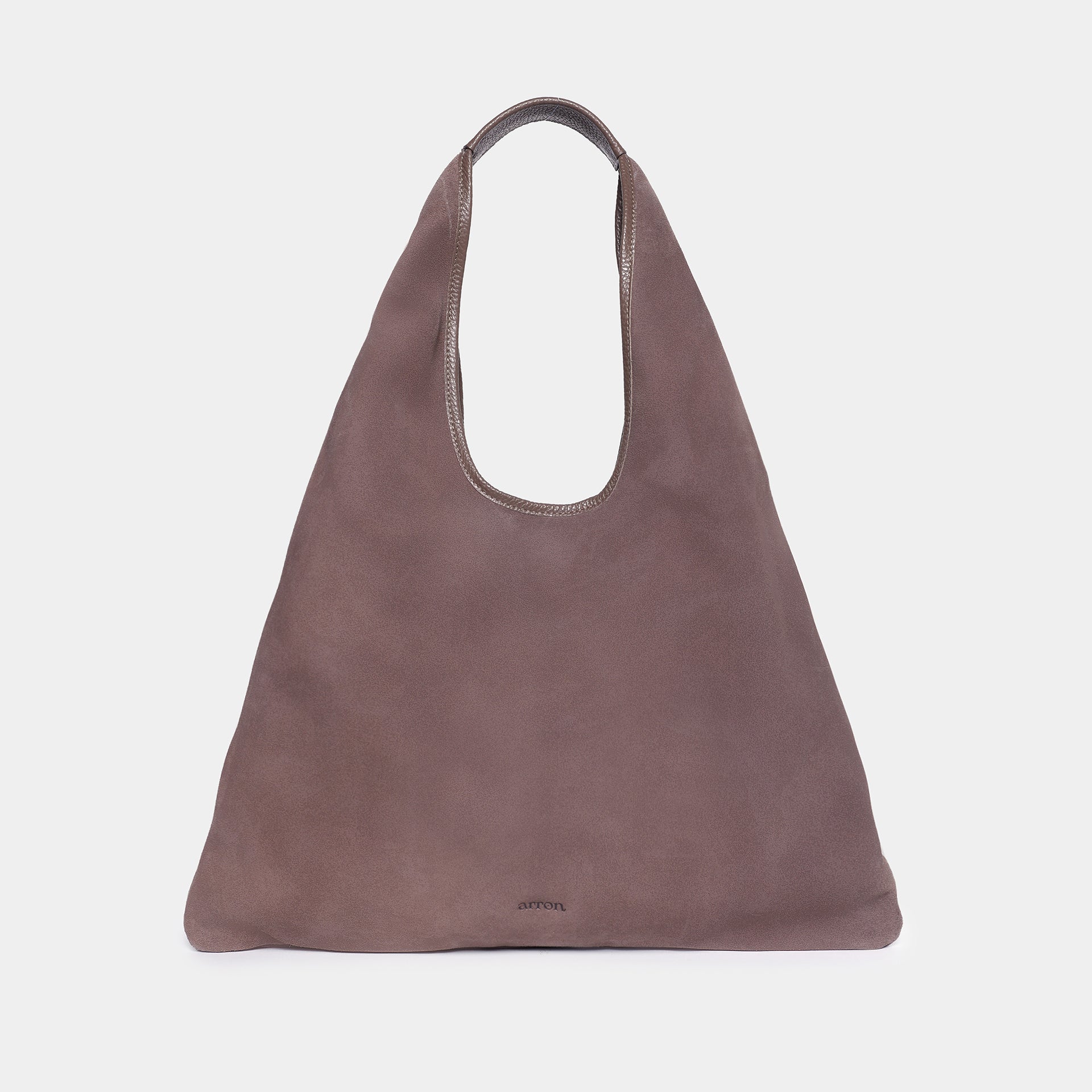 borsa hobo in camoscio brand Arron taupe made in italy