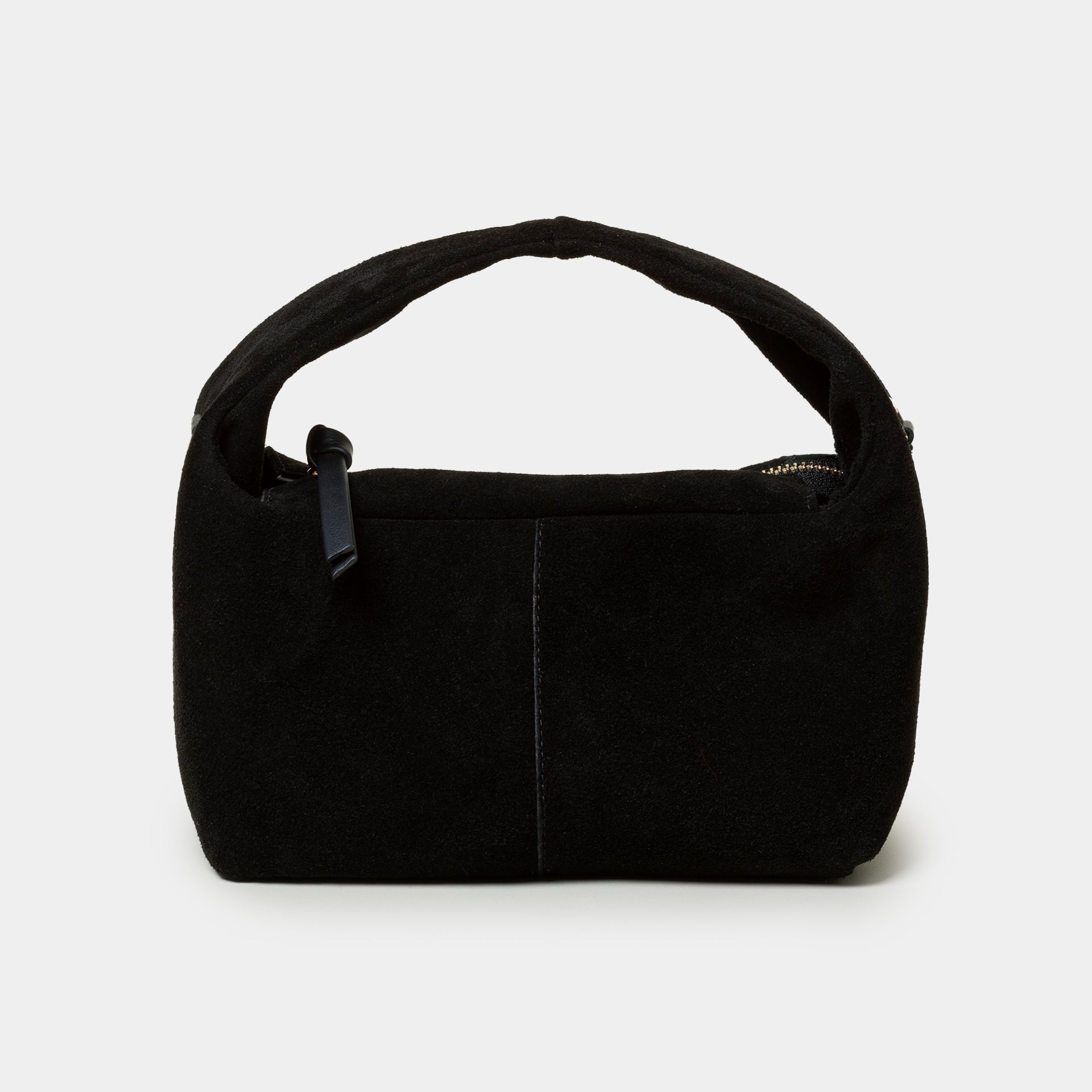 borsa con zip tracolla regolabile compatta Nina camoscio nero made in italy arron