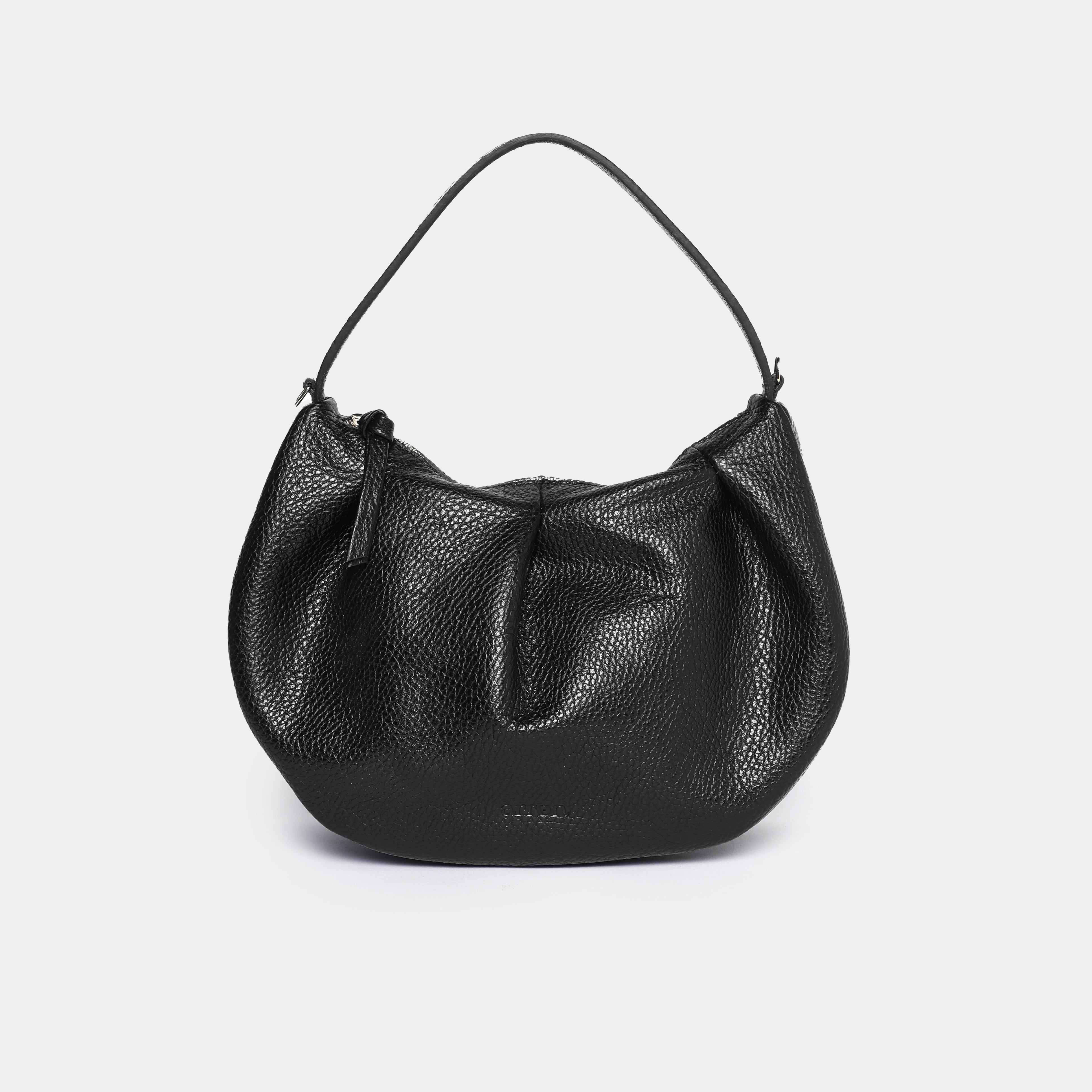 borsa piccola a tracolla pelle martellata dollaro nero made in Italy brand Arron