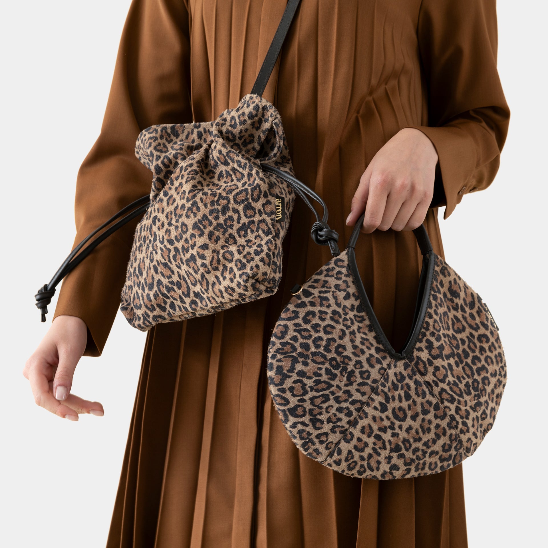 borse piccole in camoscio leopardato animalier brand Arron