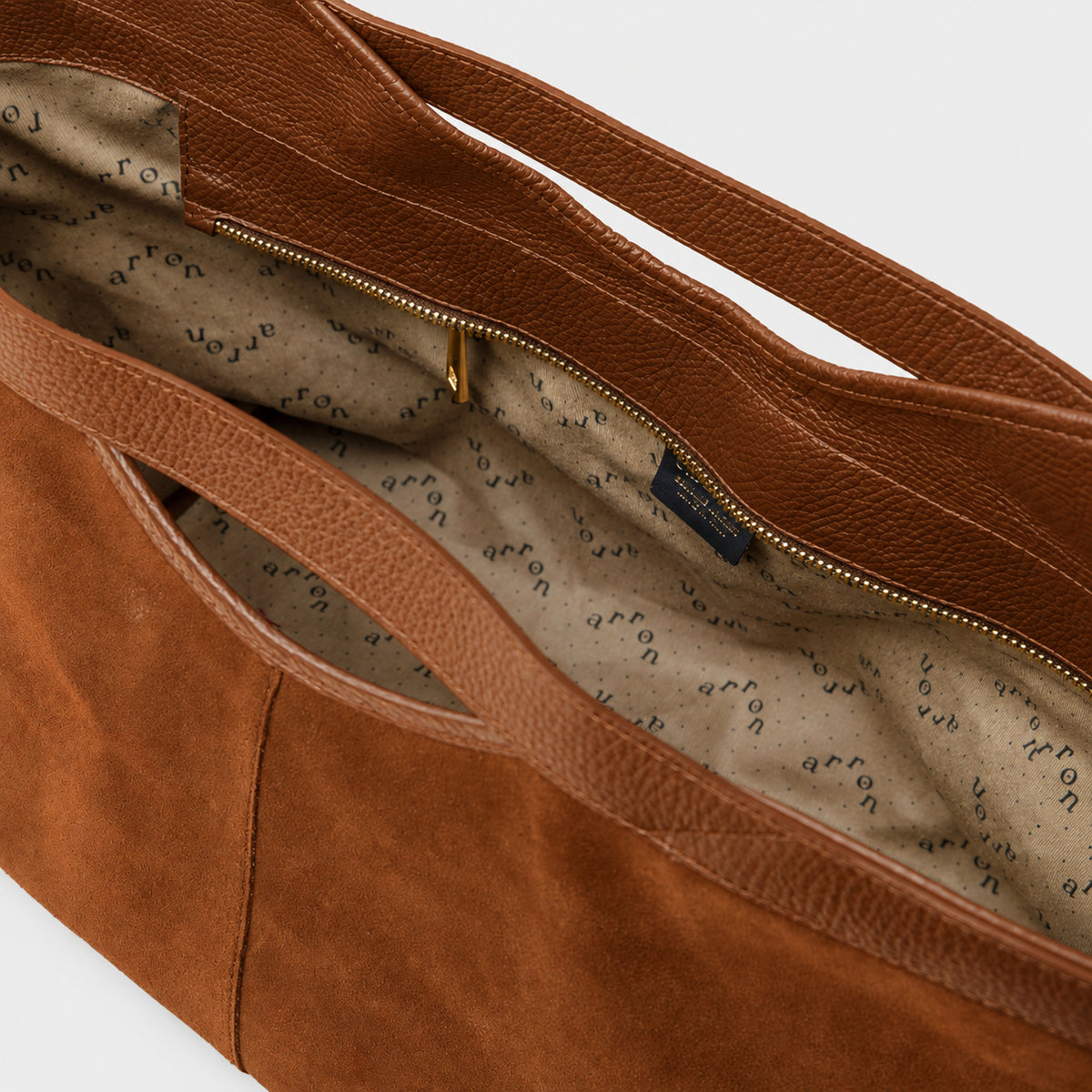 dana borsa shopping arron interno in camoscio color cannella