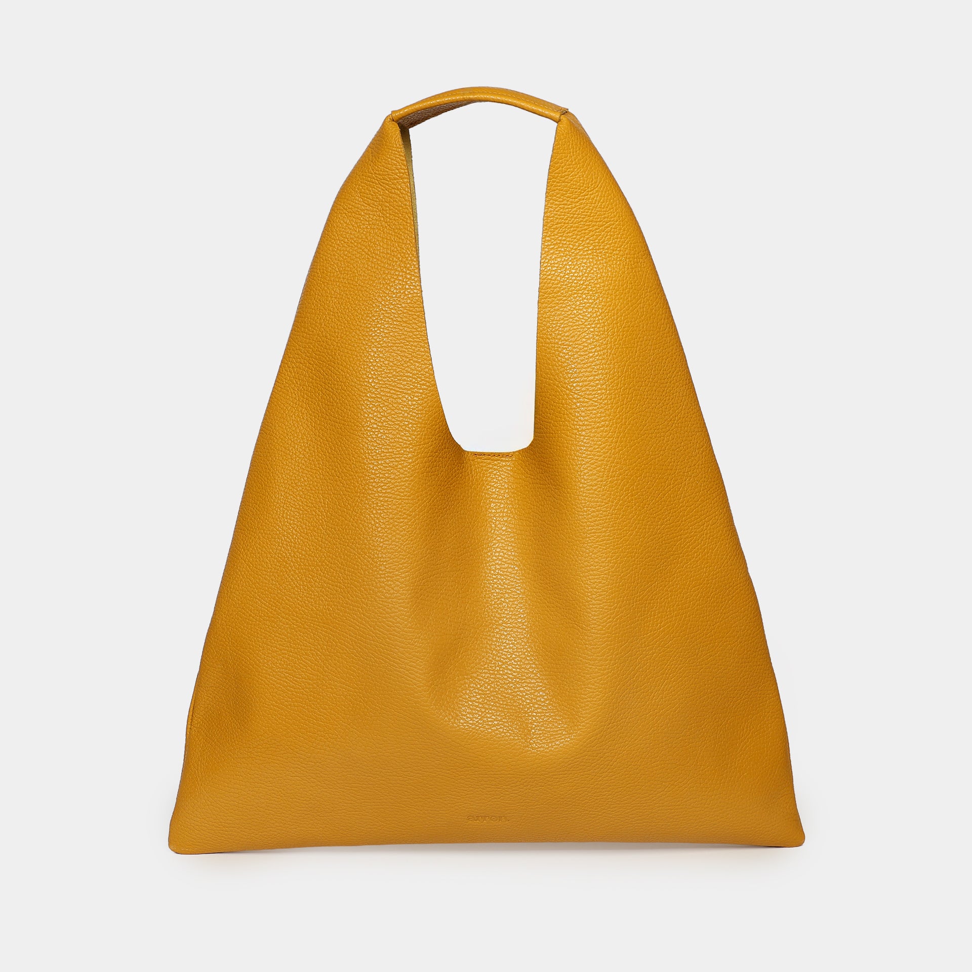 borsa Eva Arron in pelle martellata senape sfoderata vista frontale Mad ein Italy