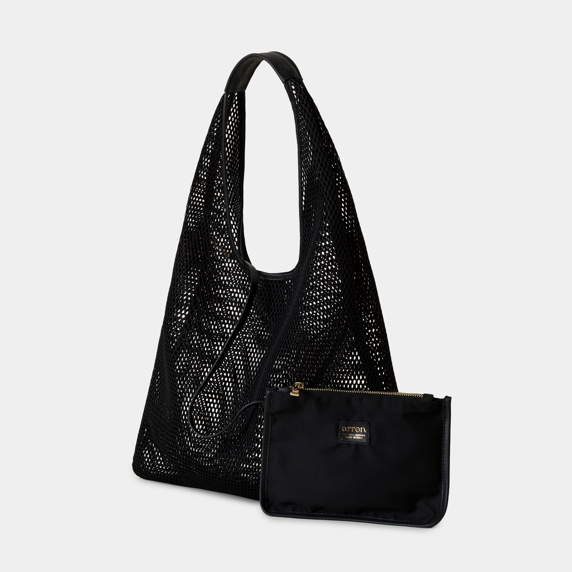 Borsa hobo EVA Arron con tasca interna con zip bista laterale colore nero