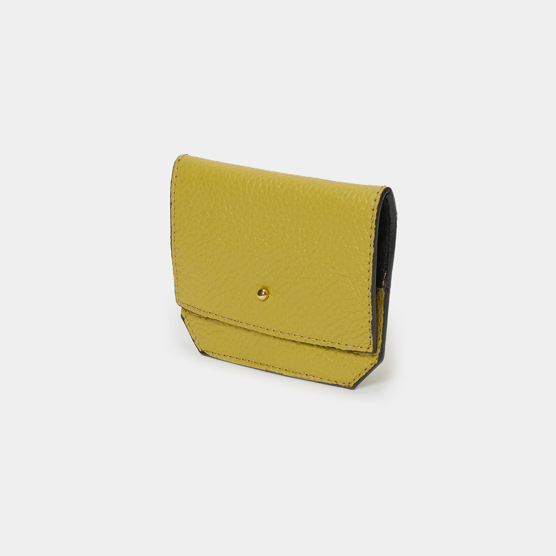 portafogli e portacarte unisex piccolo e compatto pelle martellata mostarda
