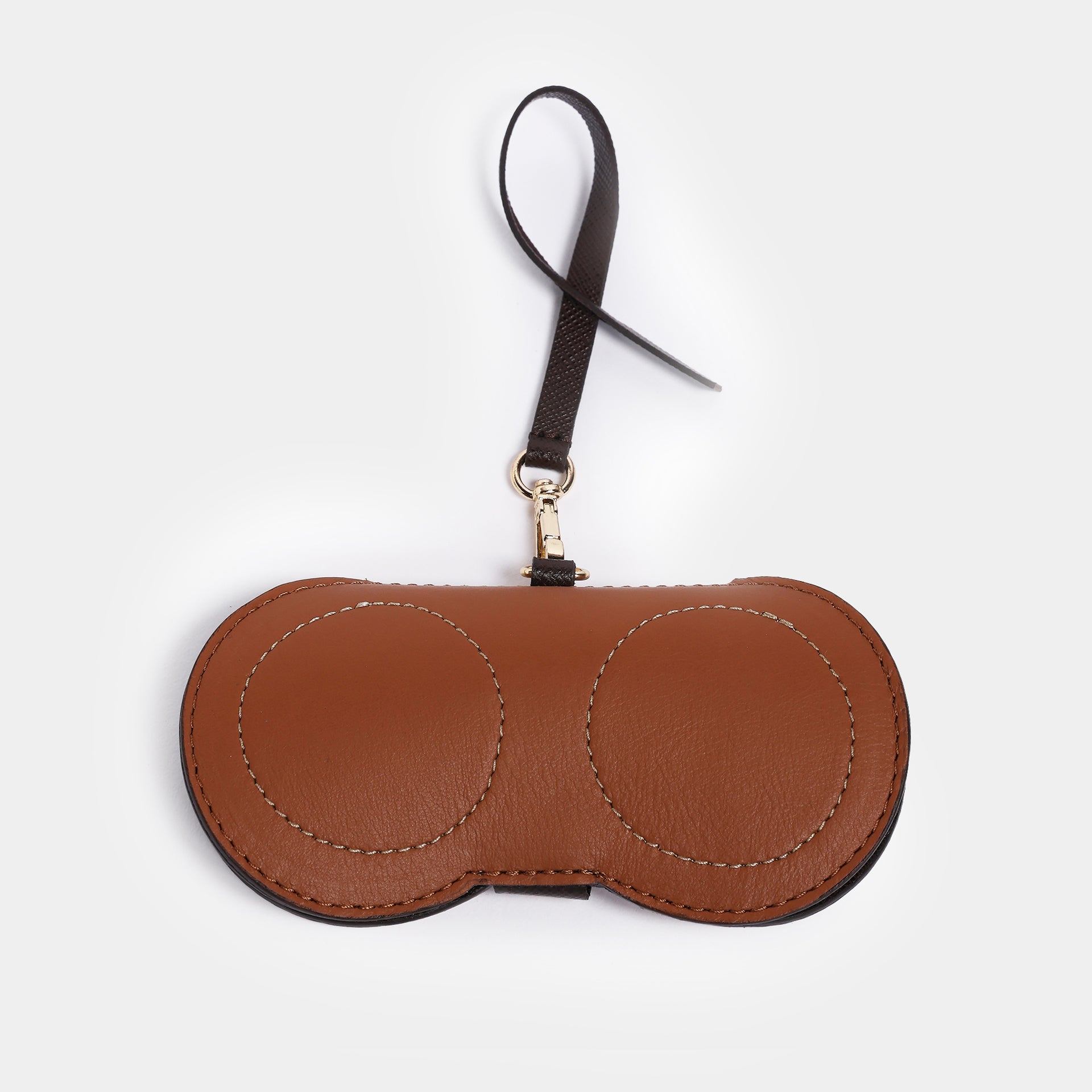 Portaocchiali Marisol in pelle color cuoio Arron, elegante e funzionale, fatto a mano in Italia