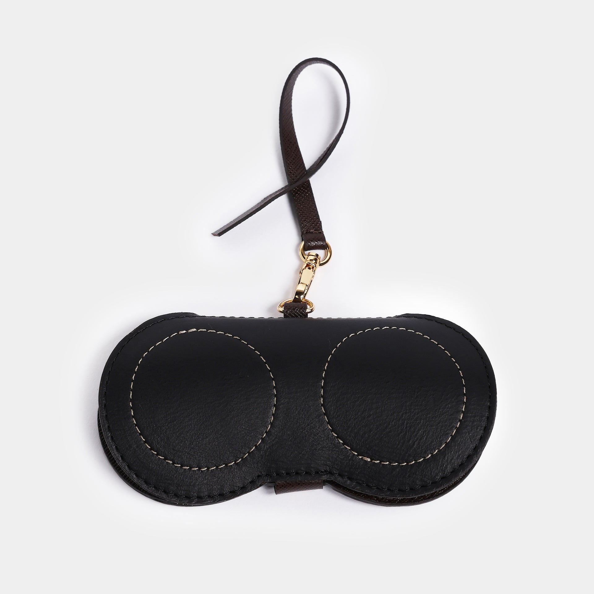 Portaocchiali Marisol in pelle nera Arron, elegante e artigianale, perfetto come idea regalo.