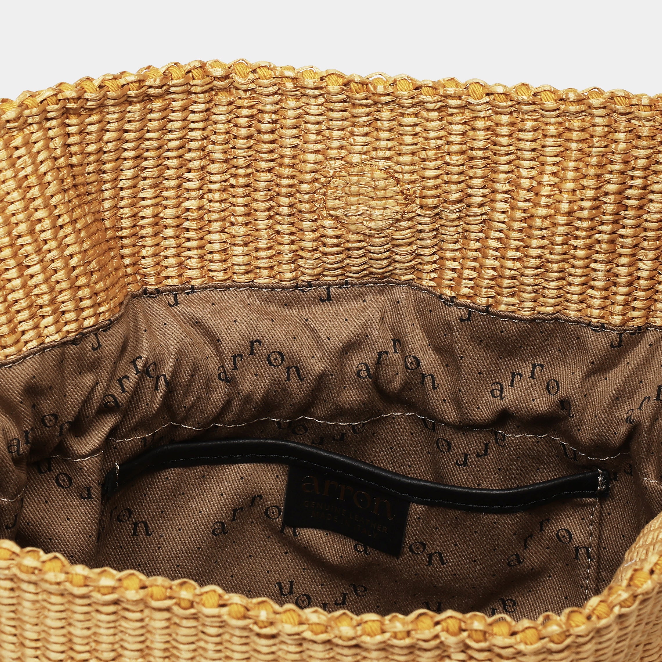 Raffia and leather satchel bag Made in Italy | Arron