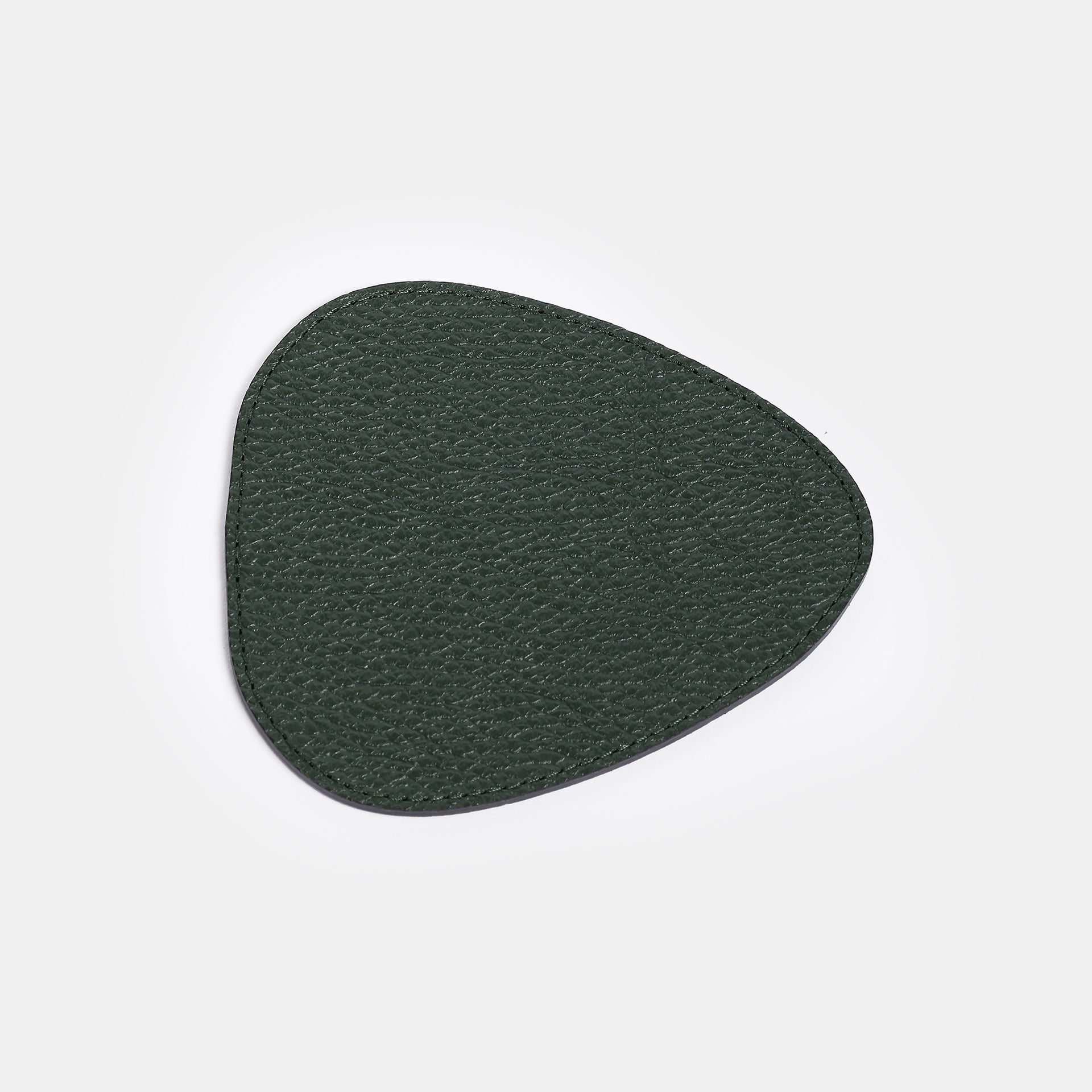 Sottobicchiere DROPPY in pelle verdeArron, design elegante Made in Italy, forma a goccia 